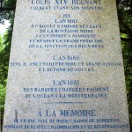 Stèle à la mémoire de Pierre Paul Riquet à la Prise d'Alzeau