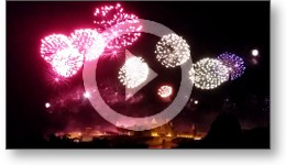 Feu d'artifice à la cité de Carcassonne le 14-07-2015